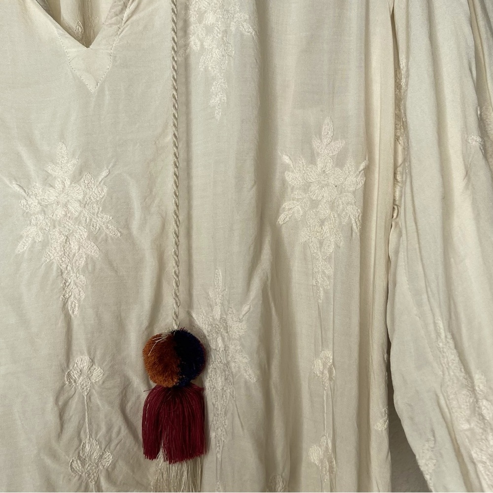 Johnny Was Dane Blouse, Ecru, size M - Picture 5 of 8
